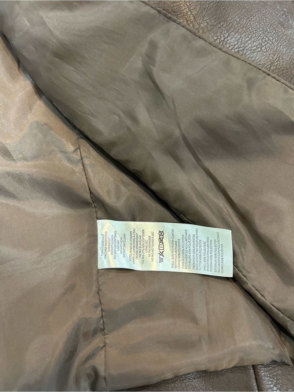 Anthropologie The Saige Brown Faux Leather Moto Jacket - Picture 9 of 9